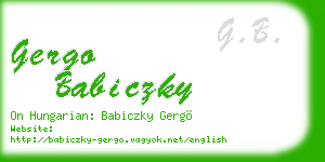 gergo babiczky business card