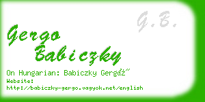 gergo babiczky business card